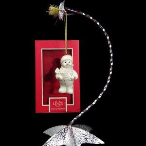 Vtg Lenox Ornament Snowman Snowflake Surprise Porcelain 24K Gold Accents NIB